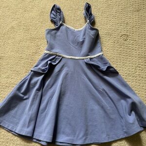Janie and Jack Blue Dress with White Trim